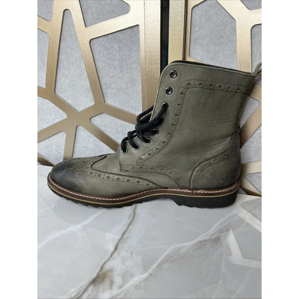 Michael Shannon Men shoes Leather Gray Boots sz Us 11 Wingtip